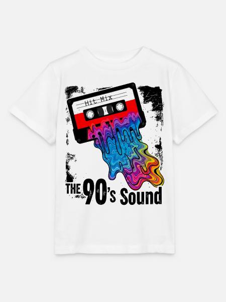 The 90s Sound - Retro Kassette Farbenfroh - Stanley/Stella Kinder T-Shirt MINI CREATOR  - Weiß