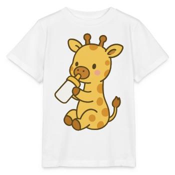 Giraffenliebe mit Flasche - Stanley/Stella Kinder T-Shirt MINI CREATOR  - Weiß - Vorne - Maike (125cm)