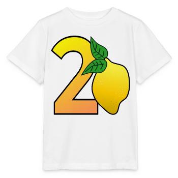 Numéro Vingt - Citron - 20 - T-shirt bio MINI CREATOR Stanley/Stella Enfant - blanc - Devant - Maike (125cm)