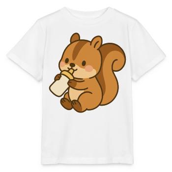 Flacon Écureuil moelleux - T-shirt bio MINI CREATOR Stanley/Stella Enfant - blanc - Devant - Maike (125cm)