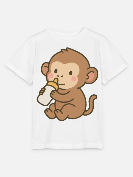 Fläschchen-Äffchen - Stanley/Stella Kinder T-Shirt MINI CREATOR - Weiß
