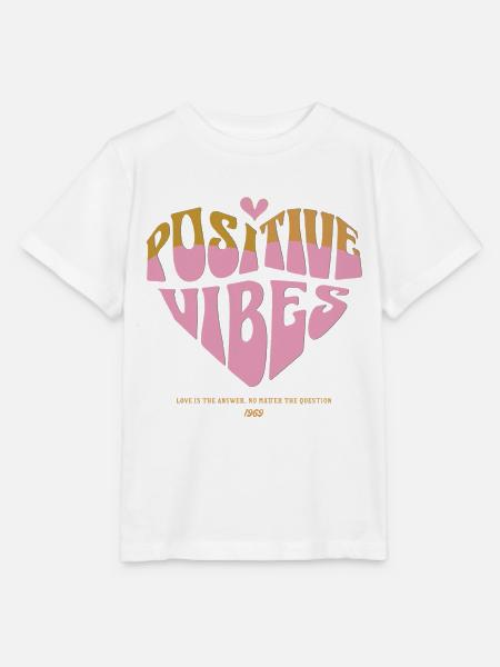 Positive Vibes – Good Energy - Stanley/Stella Kinder T-Shirt MINI CREATOR - Weiß