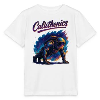 Calisthenics Astronaut Push-ups Gift - Stanley/Stella MINI CREATOR Kids’ T-Shirt - white - Front - Maike (125cm)