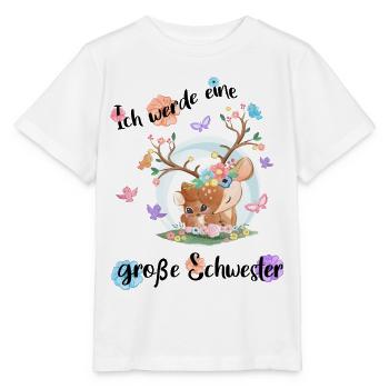 Nachwuchs Verkünden Ich Werde Große Schwester 2027 - Stanley/Stella Kinder T-Shirt MINI CREATOR  - Weiß - Vorne - Maike (125cm)