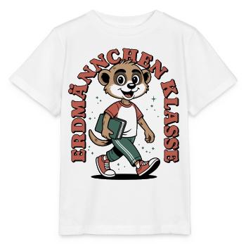 Klassentier Erdmännchen Klasse Retro, Mehrfarbig - Stanley/Stella Kinder T-Shirt MINI CREATOR  - Weiß - Vorne - Maike (125cm)