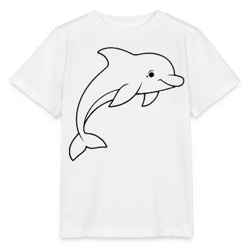 Minimalistic Dolphin - Stanley/Stella MINI CREATOR Kids’ T-Shirt - white - Front - Maike (125cm)