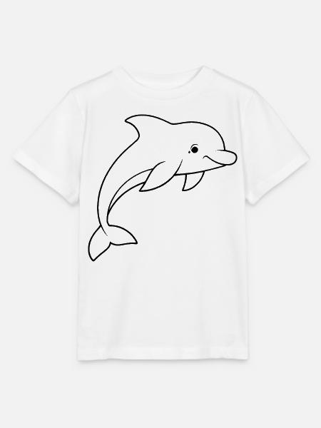 Minimalistic Dolphin - Stanley/Stella Kinder T-Shirt MINI CREATOR - Weiß