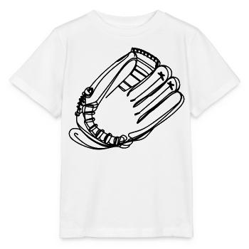 Baseball Handschuh Zeichnung - Stanley/Stella Kinder T-Shirt MINI CREATOR  - Weiß - Vorne - Maike (125cm)