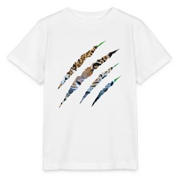 Wild Instinct – Tigeraugen durch die Klaue - Stanley/Stella Kinder T-Shirt MINI CREATOR  - Weiß - Vorne - Maike (125cm)