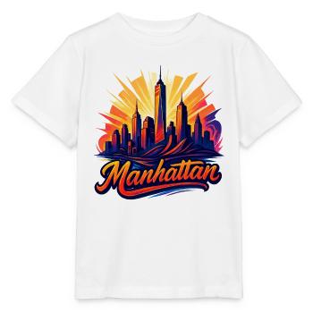 Manhattan City New York Silhouette Cadeau - T-shirt bio MINI CREATOR Stanley/Stella Enfant - blanc - Devant - Maike (125cm)