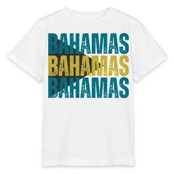 Bahamas-Flagge, ich liebe die Bahamas - Stanley/Stella Kinder T-Shirt MINI CREATOR  - Weiß - Vorne - Maike (125cm)