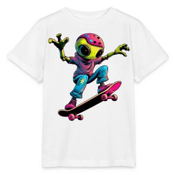Skateur Alien - T-shirt bio MINI CREATOR Stanley/Stella Enfant - blanc - Devant - Maike (125cm)