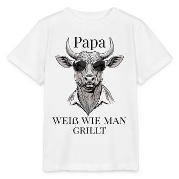 Papa sait faire des grillades - T-shirt bio MINI CREATOR Stanley/Stella Enfant - blanc - Devant - Maike (125cm)