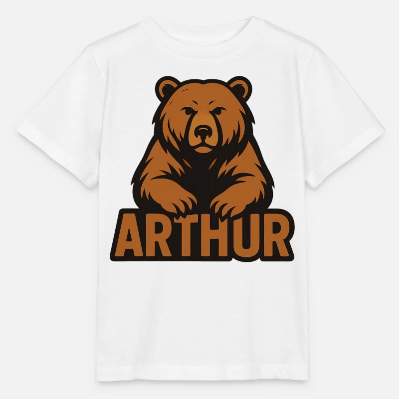 Tapferer Bär und Name Arthur - Stanley/Stella Kinder T-Shirt MINI CREATOR  - Weiß