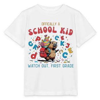 Capybara Schoolchild – 1st Grade, I'm Coming! - Stanley/Stella MINI CREATOR Kids’ T-Shirt - white - Front - Maike (125cm)