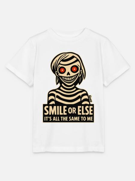 Skelettiges Lächeln mit Botschaft - Stanley/Stella Kinder T-Shirt MINI CREATOR  - Weiß