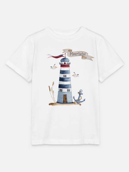 Leuchtturm mit Meerestieren und Banner - Stanley/Stella Kinder T-Shirt MINI CREATOR  - Weiß