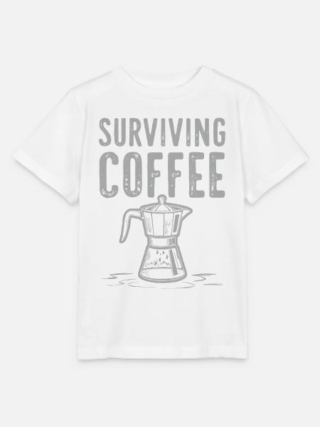 Surviving Coffee - Kaffeeliebe                     - Stanley/Stella Kinder T-Shirt MINI CREATOR  - Weiß
