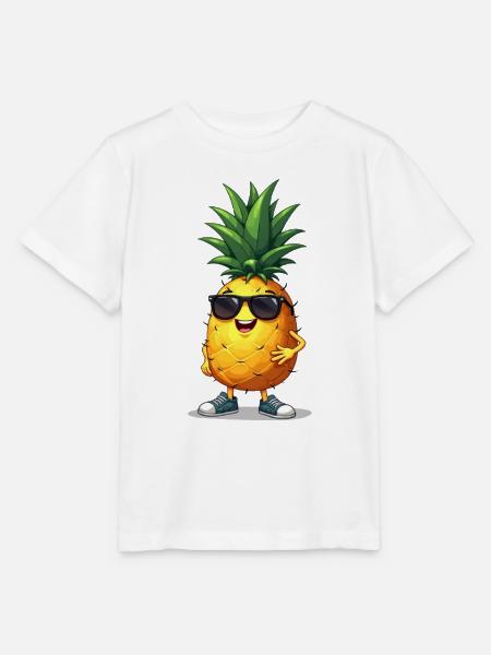 Sonnenbrillen-Pineapple Spaßmotiv - Stanley/Stella Kinder T-Shirt MINI CREATOR - Weiß