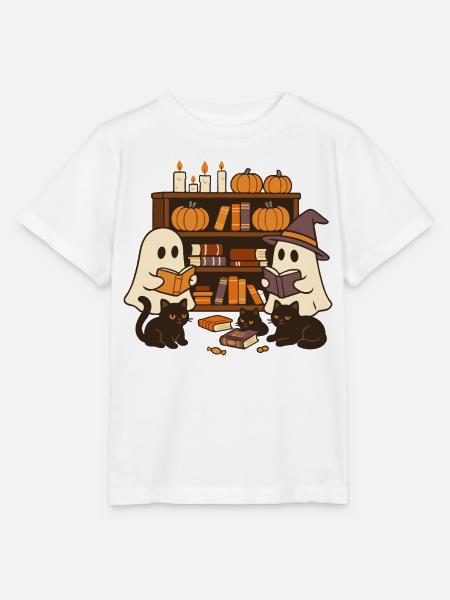 Halloween Geister lesen Bücher - Stanley/Stella Kinder T-Shirt MINI CREATOR - Weiß
