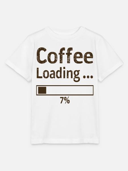 Coffee Loading Spruch Zitat - Stanley/Stella Kinder T-Shirt MINI CREATOR - Weiß