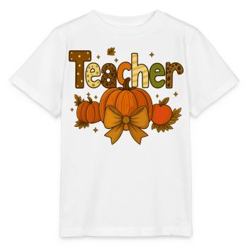 Automne Citrouille Enseignant Appréciation Design - T-shirt bio MINI CREATOR Stanley/Stella Enfant - blanc - Devant - Maike (125cm)
