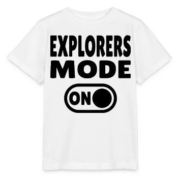 Explorers Mode ON – For real world explorers - Stanley/Stella MINI CREATOR Kids’ T-Shirt - white - Front - Maike (125cm)