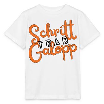 Schritt Trab Galopp - Stanley/Stella Kinder T-Shirt MINI CREATOR  - Weiß - Vorne - Maike (125cm)