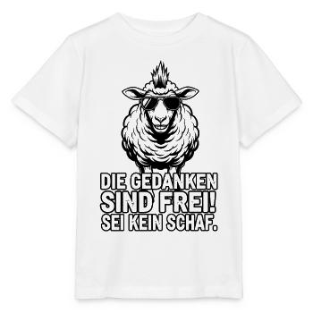 Cooles Schaf - Meinungsfreiheit  - Stanley/Stella Kinder T-Shirt MINI CREATOR  - Weiß - Vorne - Maike (125cm)