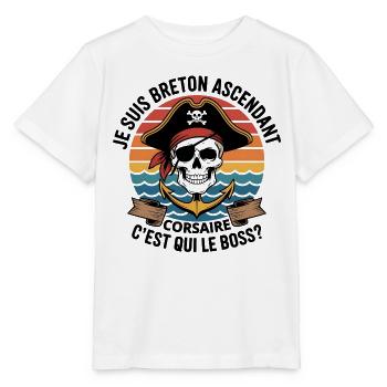 Pirate Skull with Colorful Anchor - Stanley/Stella MINI CREATOR Kids’ T-Shirt - white - Front - Maike (125cm)