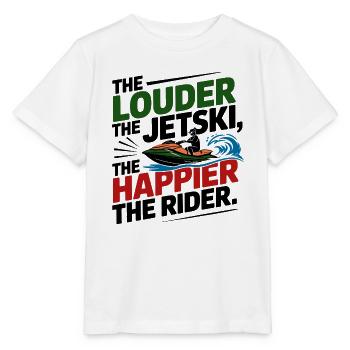 Jetski drôle et bruyant, bonheur - T-shirt bio MINI CREATOR Stanley/Stella Enfant - blanc - Devant - Maike (125cm)