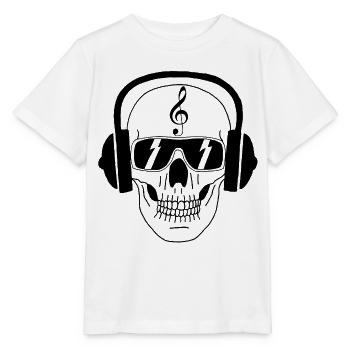 Totenkopf und Musik - Stanley/Stella Kinder T-Shirt MINI CREATOR  - Weiß - Vorne - Maike (125cm)
