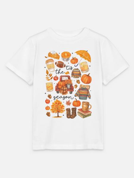 Herbstliche Gemütlichkeit Illustration - Stanley/Stella Kinder T-Shirt MINI CREATOR  - Weiß