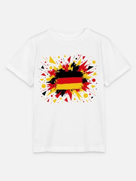 Deutsche Flagge im Pinselstil - Stanley/Stella Kinder T-Shirt MINI CREATOR  - Weiß