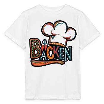 Baker chef hat illustration - Stanley/Stella MINI CREATOR Kids’ T-Shirt - white - Front - Maike (125cm)