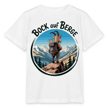 Bergsteiger Ziege auf dem Gipfel - Stanley/Stella Kinder T-Shirt MINI CREATOR  - Weiß - Vorne - Maike (125cm)