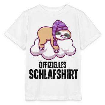 Schlafendes Faultier auf Wolke mit Mütze - Stanley/Stella Kinder T-Shirt MINI CREATOR  - Weiß - Vorne - Maike (125cm)