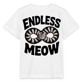 Endlose Miau-Katze - Stanley/Stella Kinder T-Shirt MINI CREATOR  - Weiß - Vorne - Maike (125cm)