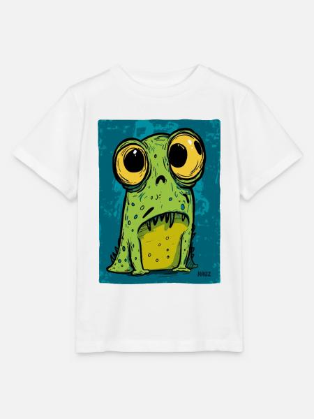 Cartoon Frosch mit großen Augen - Stanley/Stella Kinder T-Shirt MINI CREATOR  - Weiß