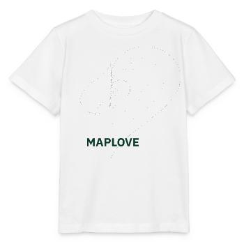 Coeur géométrique avec carte - T-shirt bio MINI CREATOR Stanley/Stella Enfant - blanc - Devant - Maike (125cm)