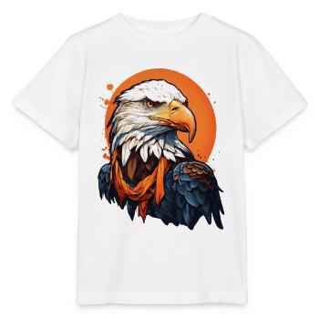 Weisskopfseeadler mit Orange Akzenten - Stanley/Stella Kinder T-Shirt MINI CREATOR  - Weiß - Vorne - Maike (125cm)