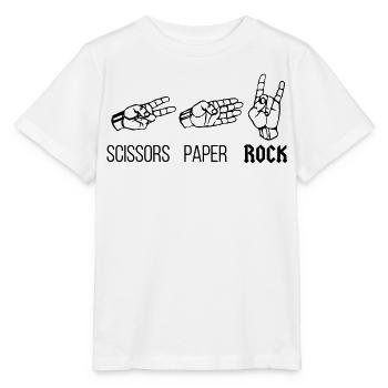 Siccors Paper Rock - Édition Heavy Rock - T-shirt bio MINI CREATOR Stanley/Stella Enfant - blanc - Devant - Maike (125cm)