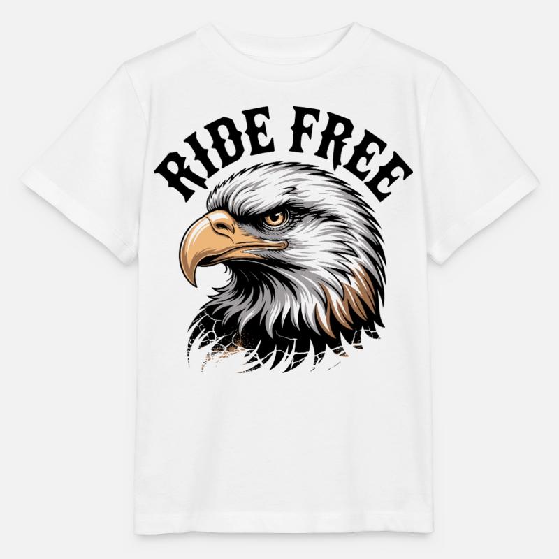 Emblème gratuit de l’Eagle Head Ride - T-shirt bio MINI CREATOR Stanley/Stella Enfant - blanc