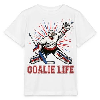 Humor Hockey Player Goalie Hockey - Stanley/Stella MINI CREATOR Kids’ T-Shirt - white - Front - Maike (125cm)