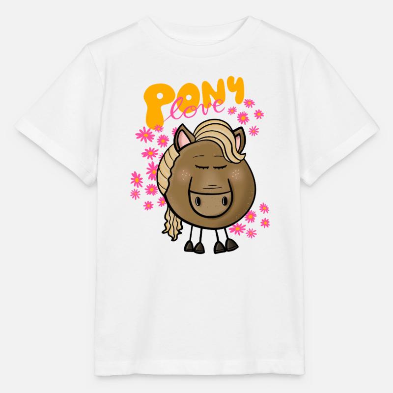 L’amour des poneys - T-shirt bio MINI CREATOR Stanley/Stella Enfant - blanc