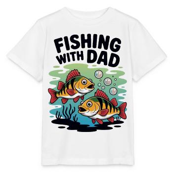 Angeln mit Papa am Wochenende - Stanley/Stella Kinder T-Shirt MINI CREATOR  - Weiß - Vorne - Maike (125cm)