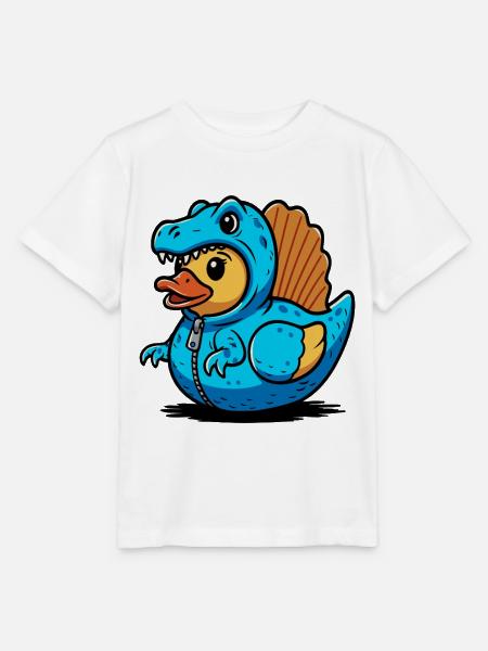 Spinosaurus Blauer Dino-Drache Entchen - Stanley/Stella Kinder T-Shirt MINI CREATOR - Weiß
