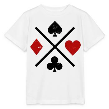 Spielkarten Kontrastdesign - Stanley/Stella Kinder T-Shirt MINI CREATOR  - Weiß - Vorne - Maike (125cm)