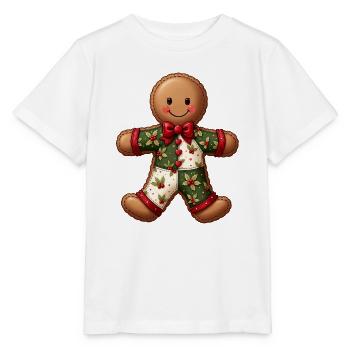Gingerbread Weihnachtsmotiv Patchwork - Stanley/Stella Kinder T-Shirt MINI CREATOR  - Weiß - Vorne - Maike (125cm)