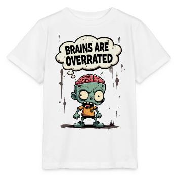 Brains are Overrated Lustiger Zombie Spruch - Stanley/Stella Kinder T-Shirt MINI CREATOR  - Weiß - Vorne - Maike (125cm)